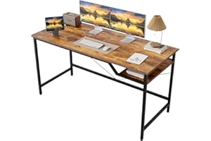 Mericonia 120 cm Computertisch, Gaming-Schreibtisch für kleine Räume, moderner Schreibtisch im schlichten Stil für das Homeoffice, Schreibtisch für Studenten, Braun