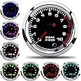 Aramox Car 2" 52mm Tacho Gauge Meter Tachometer RPM Pointer Universal 7 Colors Tachometer Revolution Meter with Measuring Range 0‑10000RPM