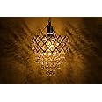 LPINE Beautiful Crystal Drop 45 Watts Chandelier Ceiling Hanging Lamp (White, Golden)(AC)