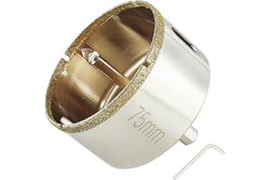 DaduoRi 75mm Diamond Hole Saw with Pilot Bit, 75mm Tile Hole Cutter with Center Drill Bit for Marble, Granite, Ceramics,Porcelain Tiles, Glass,Wet Use