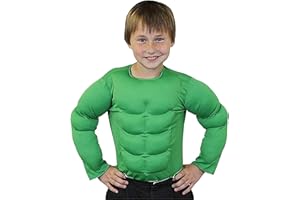 I LOVE FANCY DRESS Pecho MUSCULADO Falso Verde para NIÑOS(XL)