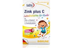 ‎EURHOVITAL Vitamin C und Zink für Kinder | Vegane Lutschtabletten zur Unterstützung des Immunsystems | Optimal für Kinder ab 4 Jahren | EuRho® Vital – Made in Germany | 60 Tabletten