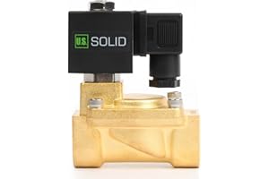 U.S. Solid Válvula solenoide de latón de 3/4 pulgadas, 220 V CA, 0.3-16 bar, normalmente cerrada, sello Viton, rosca G, operada por piloto
