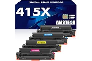 AMSTECH With Chip 415X 415A Compatible for HP 415X Toner Cartridge Multipack Color Laserjet Pro MFP M479fdw Toner M479dw M479fnw M479fdn M454dw M454dn W2030X W2030A W2031X (4 Pack, Black Cyan Yellow Magenta)