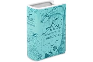 STEEL MILL AND CO. Steel Mill & Co - Jarrón decorativo original con forma de libro, jarrones de cerámica para decoración del hogar, bonita decoración de estanterías, jarrón único para los amantes de los libros (pequeño,