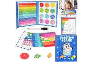 OFFCUP Matematiska pedagogiska spel, pedagogiskt bråkpussel, magnetiska fraktioner, bråkspel, spel för att lära sig bråkdelen