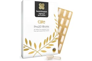 Healthspan Elite Pro20 Probiotic | 120 Capsules | All Blacks Official Partner | Gut Health | 20 Billion Live Friendly Bacteria | Informed-Sport Accredited | Vegan