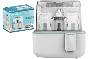 Cecotec Nana BabyCare DigitalSterilizer Esterilizador Digital para Hasta 6 Biberones, con Soporte de Tetinas, 8 Minutos de Esterilizado y Libre de BPA