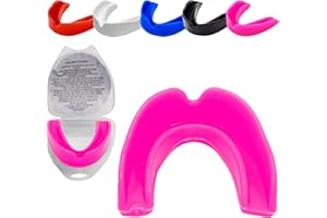 Feedo Mouthguards for Sports Gum Shield Adult Professional Mouth Guard Boxing Jaw Protection Rugby Martial Arts Judo Karate MMA Muay Thai Hockey Football Sport Mouthguard Game Lacrosse, Pink