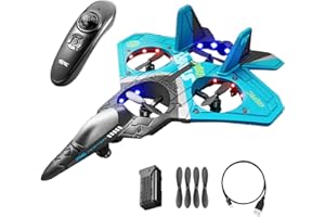 Uezeth V17 Jet Fighter Stunt RC Airplane 2023, 2.4GHz Remote Control Airplane 360 Degree Stunt Spin Remote and Light Fighter Plane,Glider Airplane Hobby Toy for Adults and Kids (Blue)