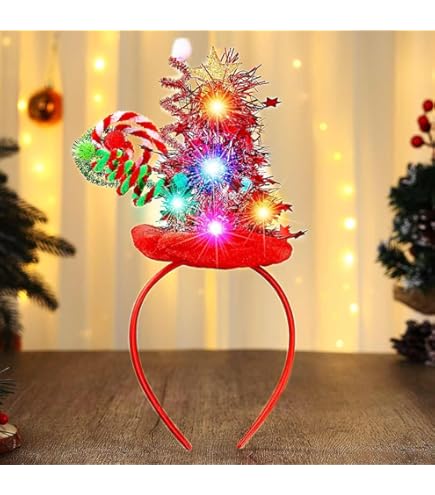 Fascetta Per Capelli Luminosa A LED Natalizia, Copricapo Con