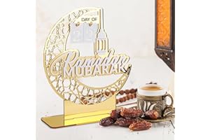LAIPUKE Ramadan Kalender | Ramadan Deko, DIY Ramadan Dekoration Aus Holz, Für Eid Mubarak Kalender, DIY Ramadan Adventskalender 30 Tage Countdown - Kalender für Zuhause (Gold)