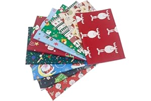 aufodara 10 Piezas Navidad Tela Algodon Telas Patchwork 50x50cm Algodón para Coser DIY Telas Decorativas Costura Retales Tela Coser Hecho a Mano Costura Quilting (Multicolor)
