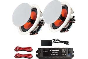 STUDIOFINIX Passiv takhögtalare, 10,2 cm, 240 W maximal utgångseffekt, perfekt för tydligt ljud i vardagsrummet, kontor, kök, källare och täckt terrass (2 högtalare)