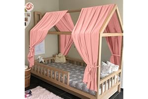 HOTUT Set di Decorazioni per Letto a Baldacchino, 270 * 62 CM, Set di 2 Baldacchini in Tessuto, Decorazione per La Cameretta Dei Bambini, per Lettino, Cameretta Dei Bambini, Rosa Scuro