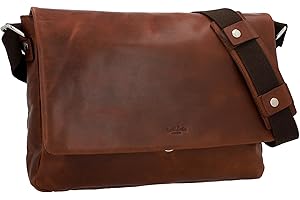 Gusti Sans Theodore chrome Porte-documents Sac à bandoulière Sac universitaire de travail Sacoche d'enseignant Grande sacoche bureau pour ordinateur portable Vintage Cuir