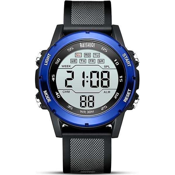Forrader Digitaal sporthorloge voor heren, waterdicht outdoor sporthorloge met led-achtergrondverlichting, alarm, countdown-timer, dubbele tijd, stopwatch, 12/24-uurs polshorloge, voor heren, dames