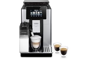DE'LONGHI De’Longhi PrimaDonna Soul – Perfetto Macchina da Caffè Automatica, LatteCrema Montalatte Automatico, 18 Bevande in un Solo Tocco, Display Full-Touch, Argento e Nero (ECAM612.55.SB)