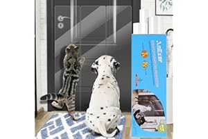 AnExer Protector Anti-Arañazos de Puertas [3-Rollos], Protector de Muebles Gatos Resistente, Protector Anti-Garras de Perros y Gatos, Disuasorio PVC Autoadhesivo Pegatina para Puerta/Pared - 35x100cm