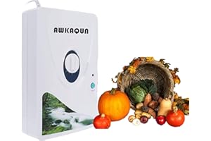 AWKAQUN Generatore di Ozono Domestic 600 mg/h, Ozonizzatore Acqua Timer Digitale Portatile Macchina di Disintossicazione per frutta verdura carne Hydro acqua dolce Rad-Timer - 1-60 min (1)