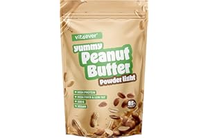 vit4ever Erdnussbutter light Pulver 500 g - Powdered Peanut Butter 85% weniger Fett, ohne Zucker - Peanutbutter Creme mit leckerem Geschmack
