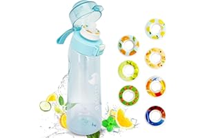 GQJQTION Air Water Bottle Cup With Straw&Pods,650ML Sports Air Water Bottle Flavour Pods Cup Pack Set,BPA Free,Scented, 0 Sugar,0 Calorie,New Fruit Fragrance Water Bottle for Gym and Outdoor,Blue