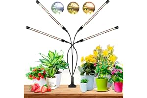 wolezek Pflanzenlampe LED,Pflanzenlicht,80 LEDs Pflanzenleuchte 3000K 5000K 660nm Wachsen licht Vollspektrum für Zimmerpflanzen mit Zeitschaltuhr,10 Arten von Helligkeit&3 Lichter Modi für Gemüse