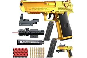 GUGUVITA Arctic Fox Tactical Soft Bullet Pistolet Jouet Pistolet avec Munitions Pistolets Jouets Projectile Souple Simulation DIY Modèle de Pistolet (Jaune)