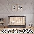 Love For Sleep | TOKYO Wooden Baby Cot Bed 120x60cm with Covered Drawer and Safety Wooden Barrier (Anthracite/Pine)