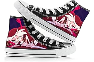 Jilijia Hazbin Hotel - Zapatos de lona unisex para cosplay de Alastor, zapatos de lona de Angel Dust, clásicos, de caña alta, para exteriores