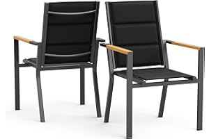 Homall Chaise de Jardin Aluminium 2 poignées avec Une capacité de Charge de 120 kg Chaise de Camping Rain Robuste Meubles de Jardin,Gris foncé