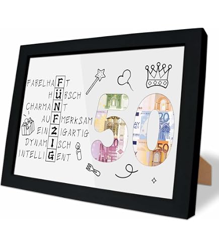 Personalisiertes Geldgeschenk Bilderrahmen 30x40 Cm – Mit Ausgestanztem Motiv 'Weltenbummler'