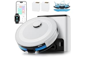 Lefant M2 Plus Aspirateur Robot Laveur avec Station, Vidange Automatique, Navigation Laser avec Cartographie, Évitement d'obstacles PSD, 6000Pa, Nettoyage Personnalisé, Idéal pour Poils d'animaux, App