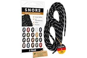 SNORS 2 par skosnören, runda, 21 färger, 75–200 cm, Ø 5 mm, säkerhet, för arbetsskor och vandringsskor, slitstarka, tvättbara, robusta, skoband