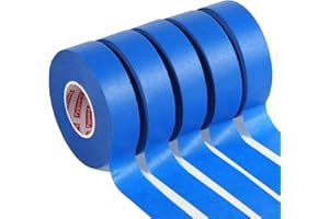 Fyguard 5 Rolls Blue Painters Tape, 24mm x 50m Masking Tape for Painting Painters Tape DIY Crafts Tape Blue Tape Heat-Resistant UV-Resistant for Painting Work, Renovations, Edge Treatment