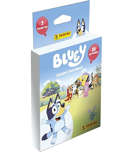 BLUEY - 3 blisters de 7 pochettes - soit 105 stickers BLUEY - 3 blisters de 7 pochettes - soit 105 stickers