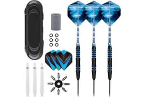 Deetenks 3 Pezzi Freccette Punta ​Acciaio 22 grammi Freccette Punta Acciaio Professionali Darts di metallo professionale per bordo di freccette