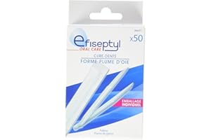 Efiseptyl - Cure-Dents En Forme Plume D'Oie - Emballage Individuel - x50