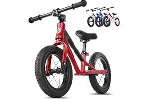 FAST N FUN Laufrad ab 2 Jahre [2-5 Jahre] Kinder-Laufrad 12 Zoll ultra leicht mit Tragegriff Fußstütze Magnesiumrahmen ergonomischer Sitz bis 50kg Luftreifen Lauflernrad höhenverstellbar Mädchen Junge