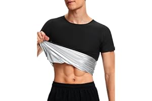 Kiiwah Maglietta Sauna Dimagranti Uomo Sudorazione, Canotta Snellente Sportivo Tuta Manica Corta Estivo per Sudare Palestra Fitness Corsa Ciclismo Allenamento, Nero