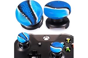 Playrealm FPS Thumbstick Extender & 3D Texture Rubber Silicone Grip Cover 2 Sets for Xbox Series X/S & Xbox One Controller (Camouflage Blue)