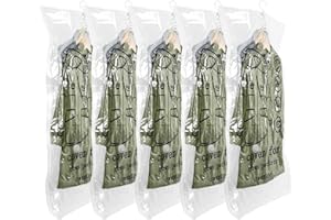 Drufoful Sacs de Rangement sous Vide 5 Pièces, Housses de Rangement Sous Vide 135x70cm Sac Sous Vide Vetement Aspirateur pour Vêtements Costumes Manteaux Vestes