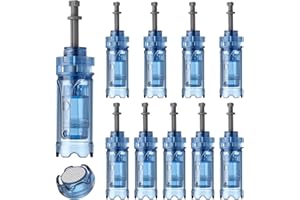 CHARME PRINCESSE 10 Stück Microneedling Nadeln Nano Runde Pins Ersatz Dermapen Nadeln Microneedling Pen Nadelpatronen Micro Nadeln Kartuschen für Dermapen A8S/M8S/A9 mit Bajonett Port EN47-10-RN