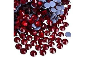 Jollin Hot Fix Strasssteine mit flacher Rückseite, Glas, 4 mm, Dunkelrot, 576 Stück, SS16, Strass Glas