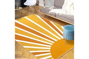 Capslpad Sunshine Kids Rug 160x100cm Washable Colorful Kids Area Rug Non-Slip Play Carpet Soft Nursery Rug Mat for Playroom Living Room Children Room Classroom Home Office Decor