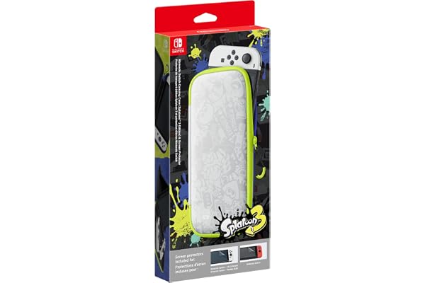 Nintendo Pochette de transport et protection d'écran Nintendo Switch - Modèle OLED Edition Splatoon 3