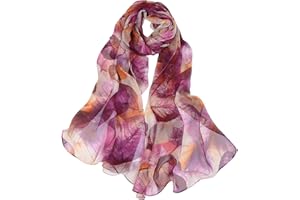MUNSKT Scarfs for Women Chiffon Scarf Lightweight Plum for Beach Daily Party Banquet