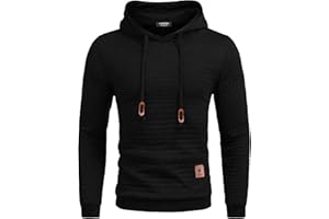 COOFANDY Pull à Capuche pour Homme Hipster Gym à Manches Longues avec Cordon de Serrage à Carreaux