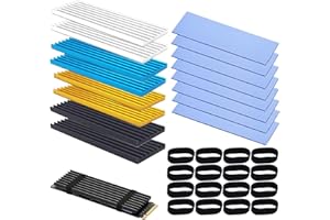 EULAPGOE 8 Pack M.2 2280 Nvme SSD Radiator Chłodnica z podkładką termiczną stopu aluminium radiator chłodzący do laptopa, 70x22x3mm