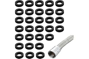 WSNDM 30 Paquet Rondelles En Caoutchouc Joints, Rondelles De Douche, Bagues D'étanchéité De Robinet, Languettes Autobloquantes Garder La Laveuse Fermement Pour Têtes De Tuyau Douche 1/2 Pouce, Noir